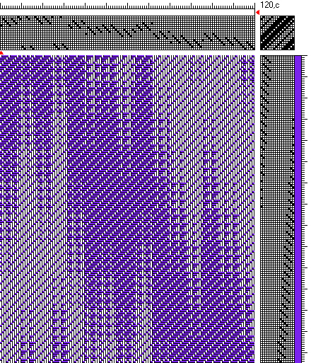 Draft 1 - Networked Twill, solid colors in warp and weft