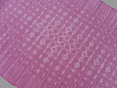 Fancy Lace & Spot Weave Variation - warp & weft floats on plain weave, pearl cotton, 2014