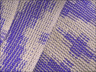 Turned Taquete Scarf woven on 8 shafts, Tencel & rayon, 2015 (detail)